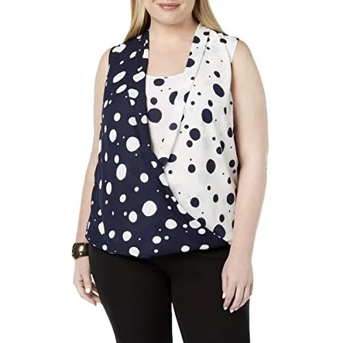Alfani Plus Size Dot Print High Low Blouse
