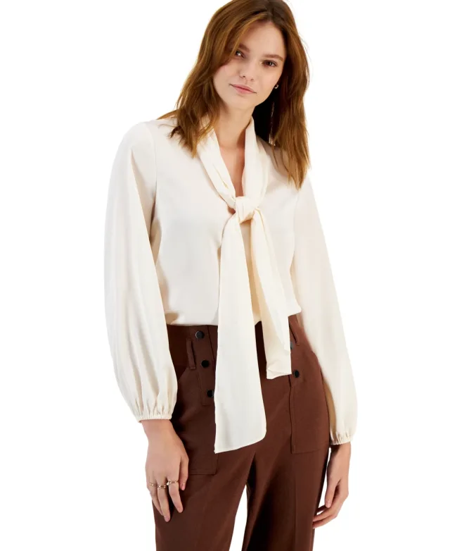 Women's Bow-Tie Long-Sleeve Blouse
