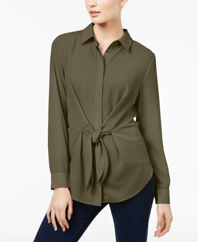 I.N.C. Tie-Front Shirt