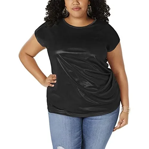 Plus Size Metallic Twisted T-Shirt