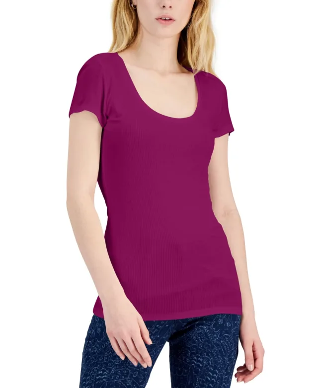INC International Concepts Womens Scoop Neck T-Shirt