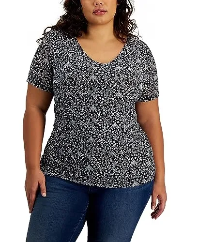 INC International Concepts Plus Size Mesh T-Shirt