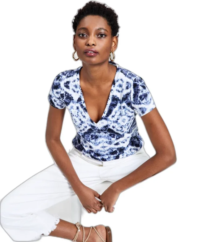 INC International Concepts Cotton V Neck T-Shirt