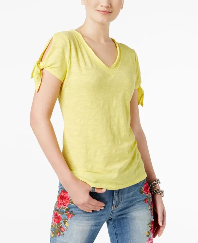 INC International Concepts Cotton Tie Sleeve T-Shirt