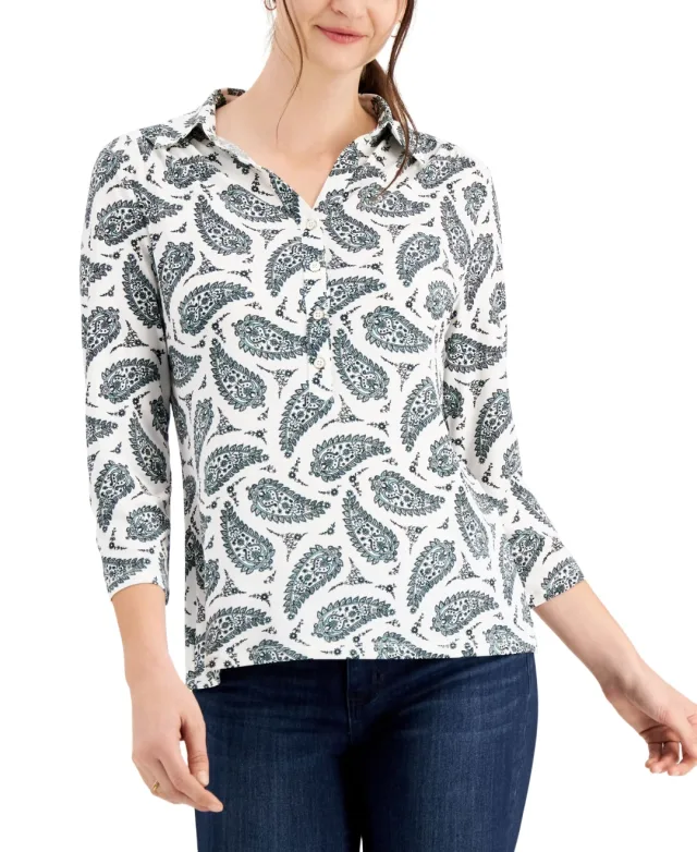 Charter Club Paisley Print Polo Shirt