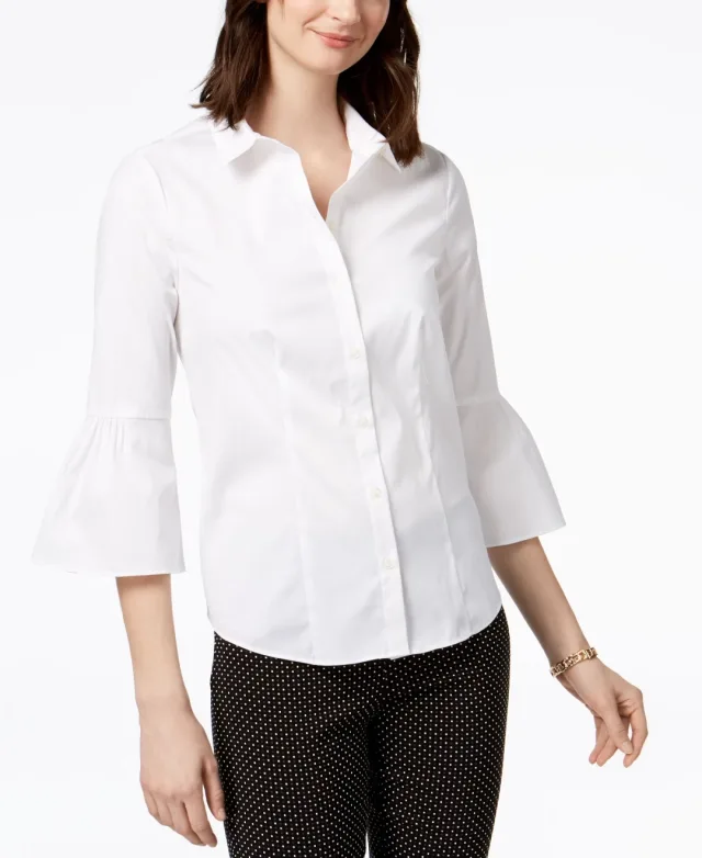 Charter Club Cotton Bell Sleeve Shirt
