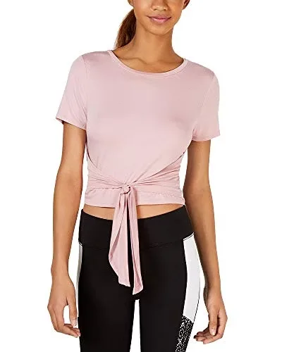Active Juniors' Tie-Front Cropped T-Shirt