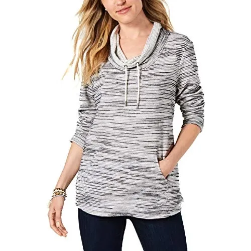Style & Co Plus Size Space Dyed Cowl Neck Sweatshirt