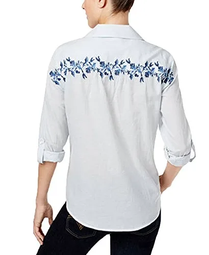 Style & Co Vineyard Coast Cotton Embroidered Shirt