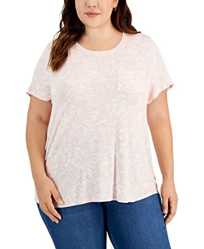 Style & Co Plus Size Draped T-Shirt