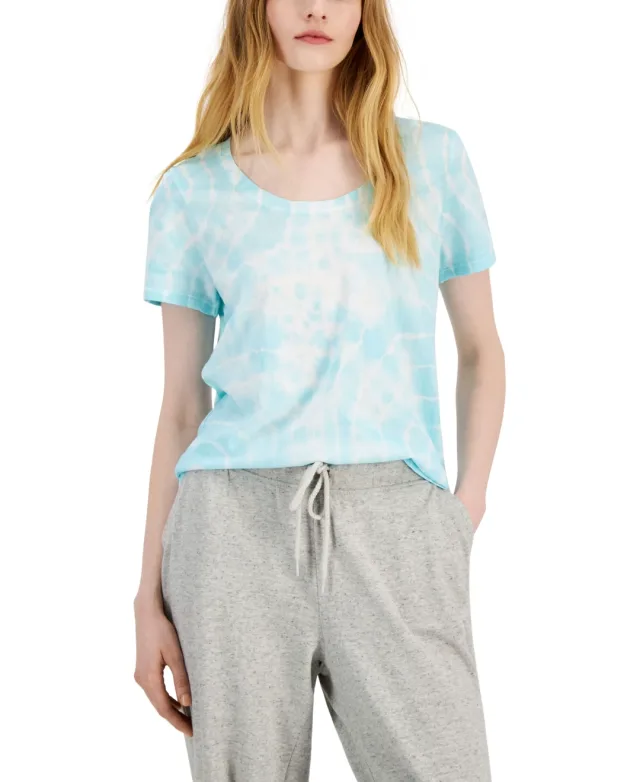 Style & Co Womens Cotton Tie Dyed T-Shirt