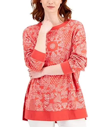 Style & Co Printed High Low Sweatshirt