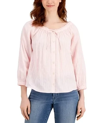 Style & Co Cotton Convertible Blouse
