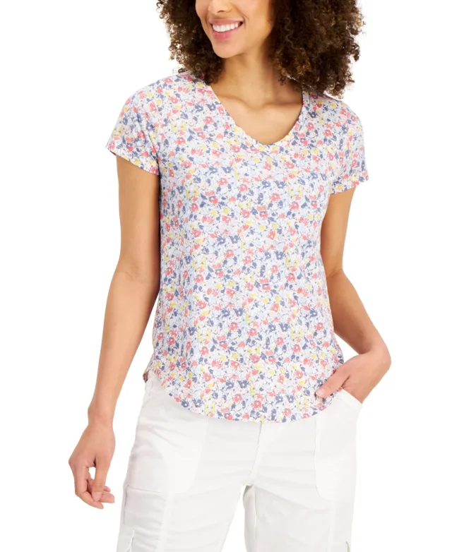 Style & Co Plus Size Printed Burnout T-Shirt