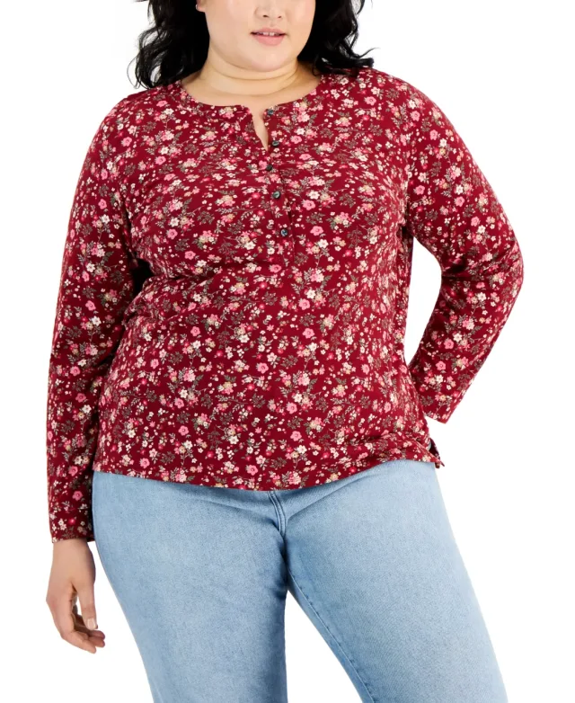Style & Co Plus Size Printed Knit Shirt