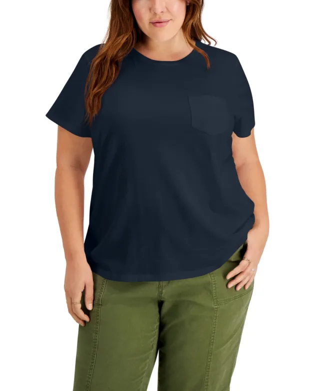 Style & Co Plus Size Solid Classic T-Shirt