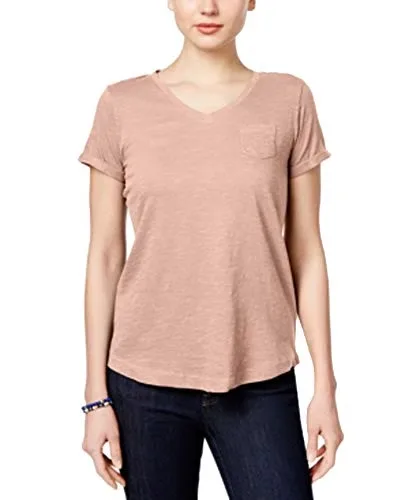 Style & Co Petite V Neck Pocket T-Shirt