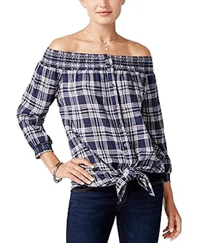 Style & Co Indiana Cotton Off The Shoulder Shirt