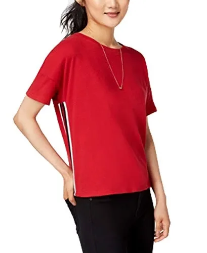 Hippie Rose Juniors Cotton Side Stripe T-Shirt