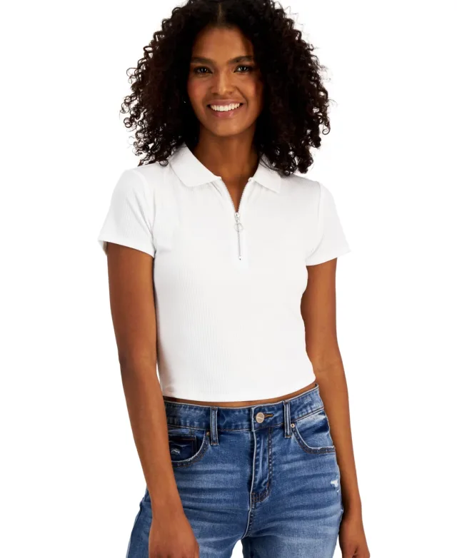 Juniors' Zip Polo T-Shirt
