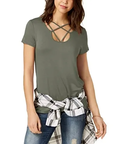 Hippie Rose Juniors Strap Detailed T-Shirt