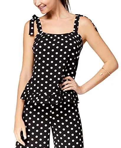 Ultra Flirt By Ikeddi Juniors Printed Ruffle Trimmed Tank Top