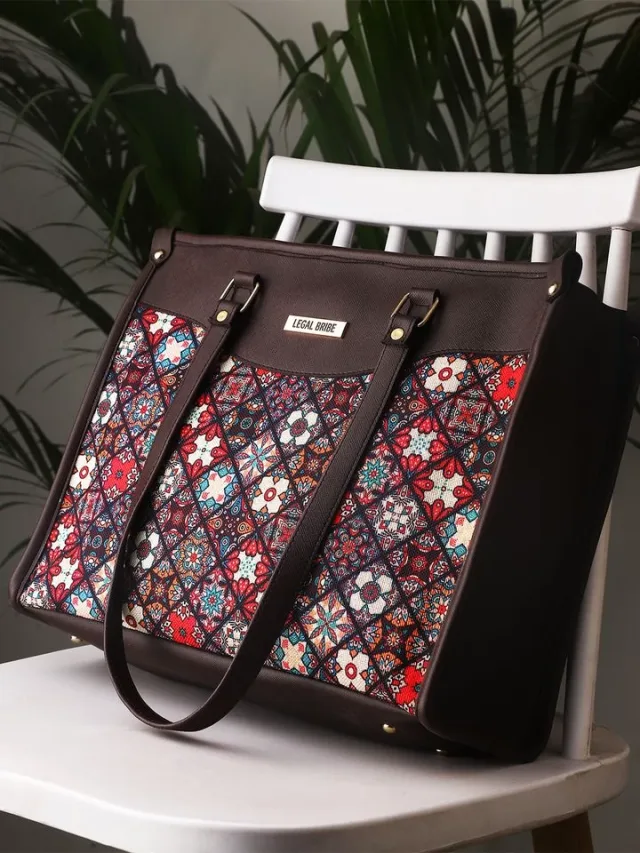 LEGAL BRIBE Ethnic Motifs PU Structured Tote Bag