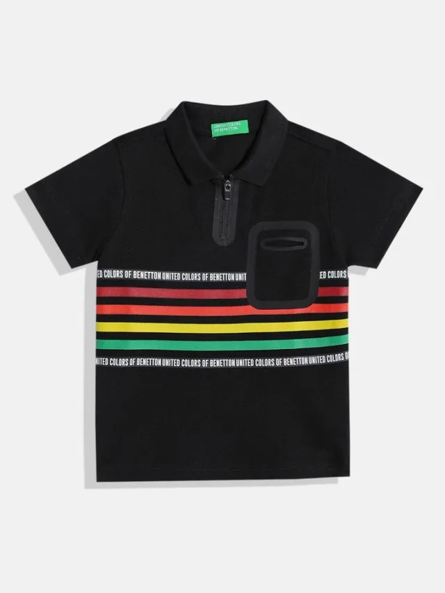 United Colors of Benetton Boys Striped Cotton T-shirt