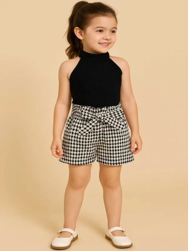 Ninas Girls Round Neck Top & Shorts