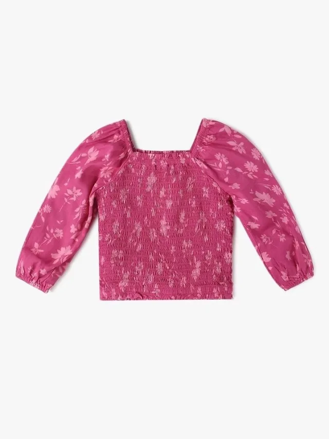 GAP Girls Floral Puff Sleeve Top