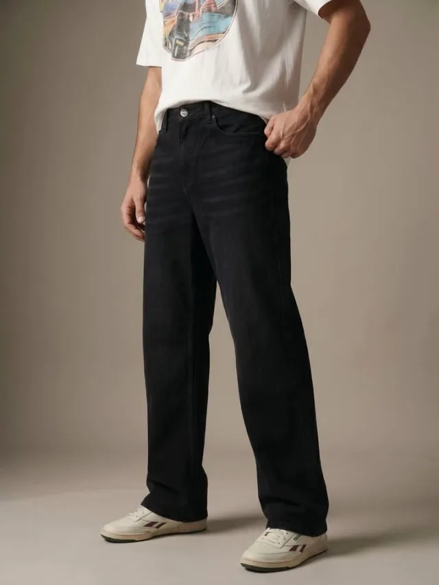 glitchez Men Loose Bootcut Jeans