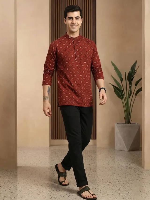 Anouk Men Ethnic Motifs Printed Short Kurta