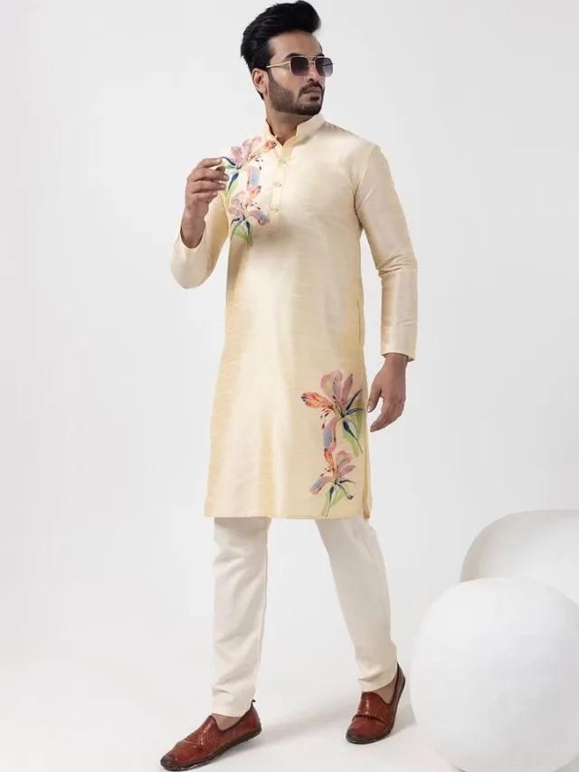 Dincharya Mens Printed Kurta