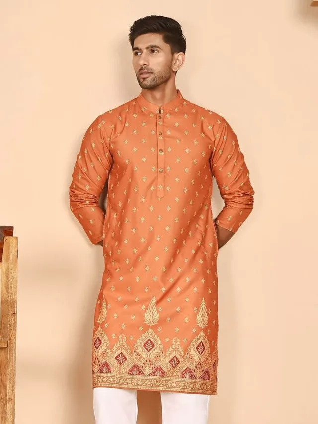 Jompers Printed Mandarin Collar Kurta