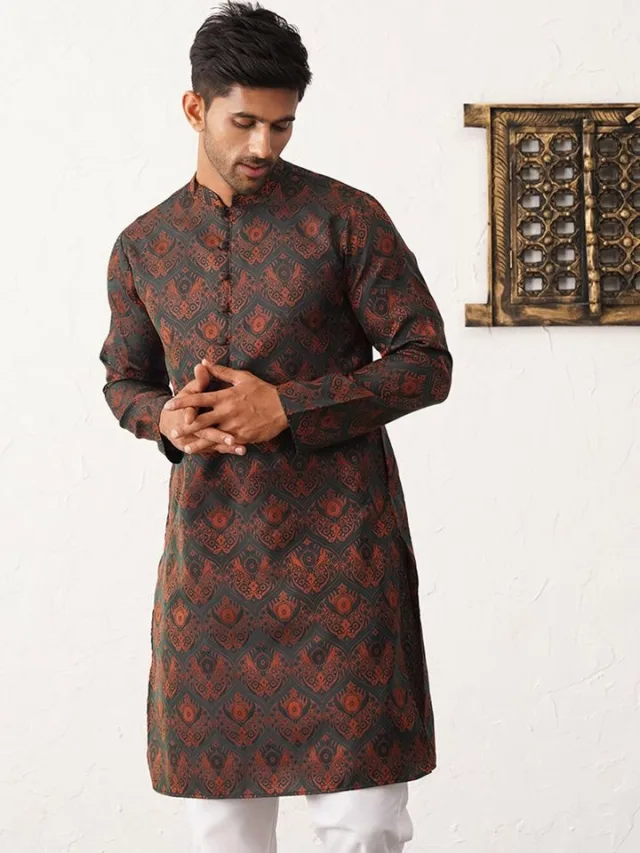 Jompers Printed Silk & Cotton Kurta