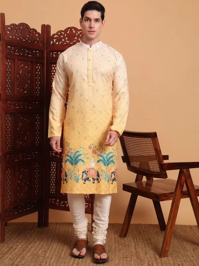 House of Pataudi Floral Printed Straight Kurta