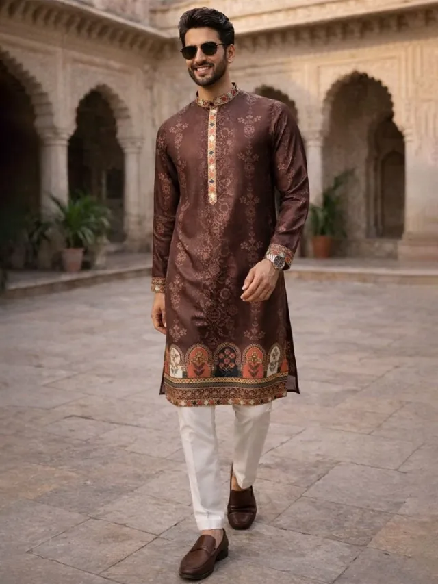 House of Pataudi Men Multicolour  Kurta
