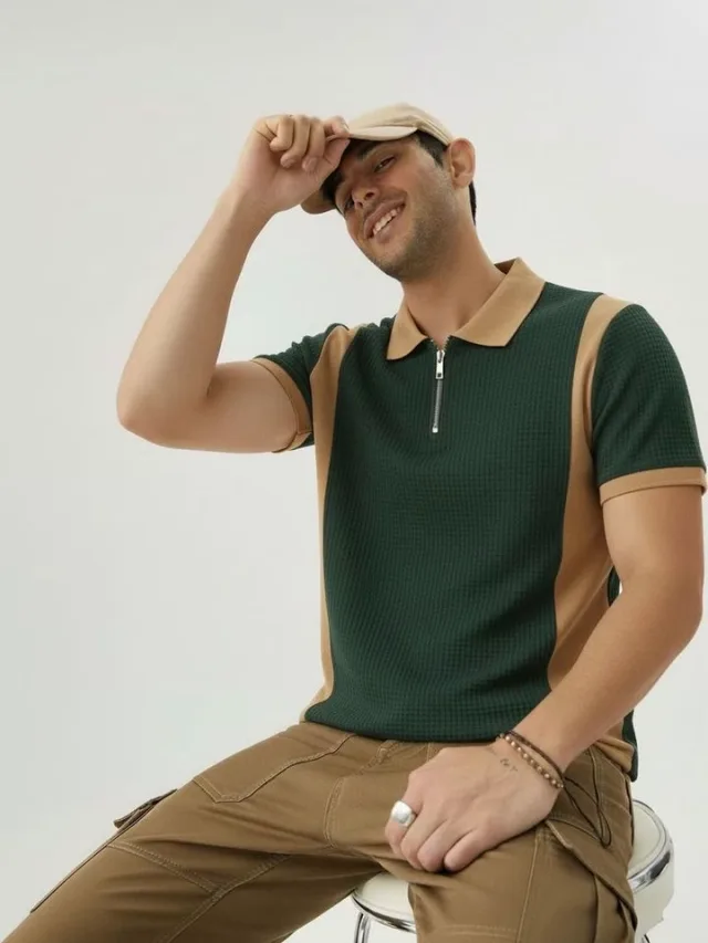 Try This Men Colourblocked Polo Collar 1 T-shirt
