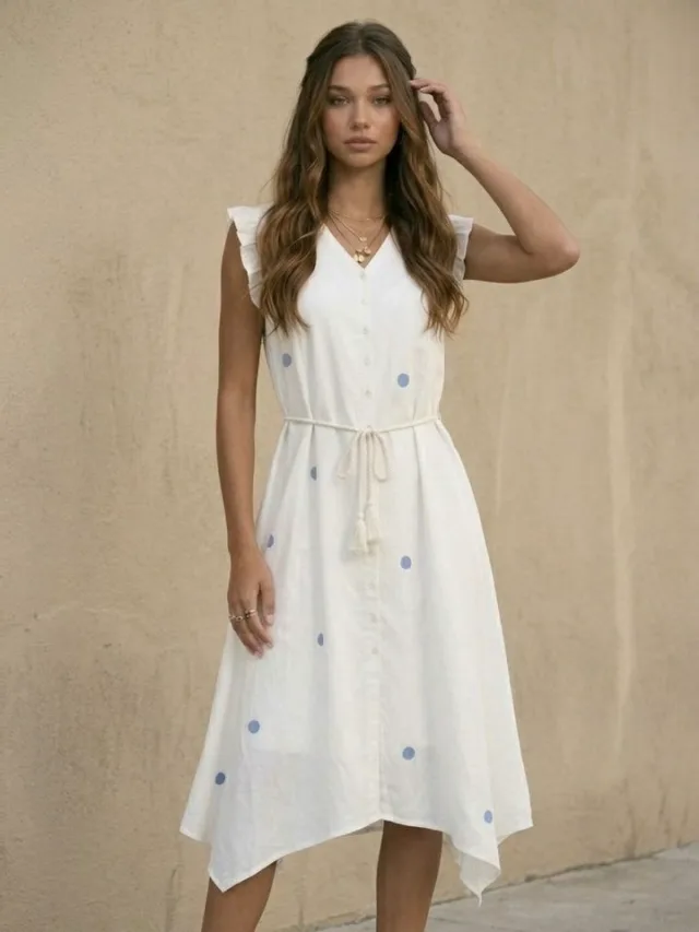 fusion by glitchez Polka Dot Print A-Line Dress