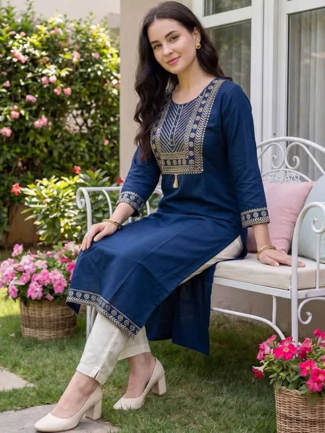 Indo Era Women Ethnic Motifs Embroidered Kurta